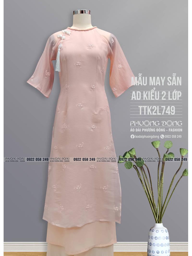 Áo Dài Phom Trẻ 2 Lớp 4 Tà TTK2L749
